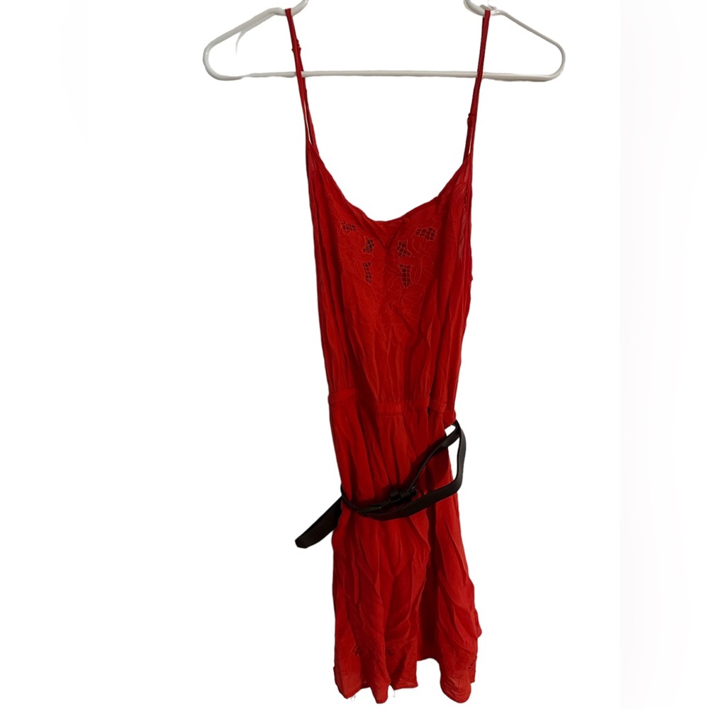 Slip dress with belt